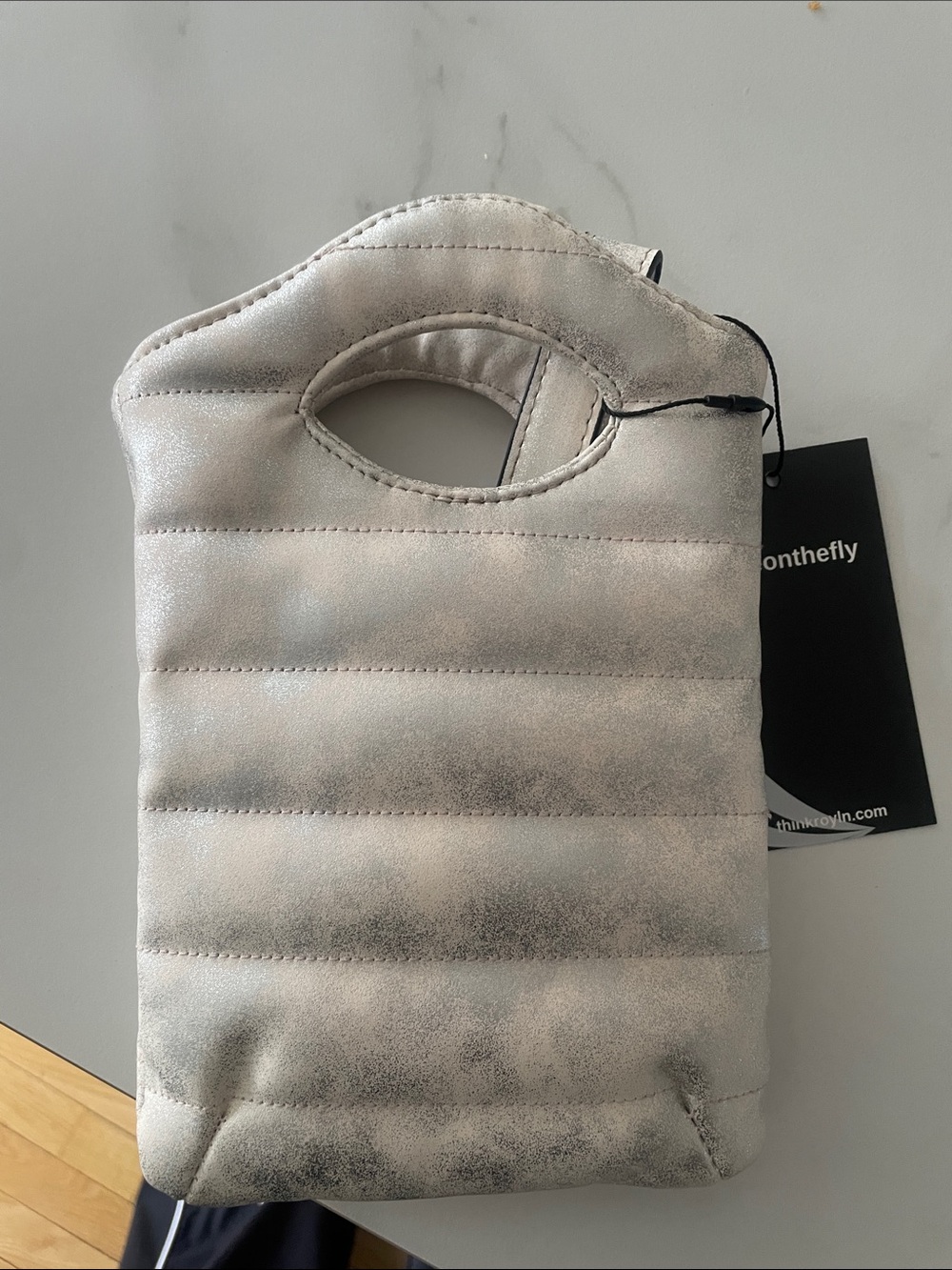 Think Royln Metallic Silver Quilted bag